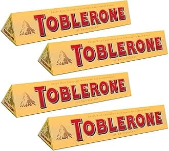 Toblerone Milk Chocolate With Honey And Almond Nougat Pack Of 4, X 100 Gram