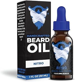 Beard Oil for Men – Nitro (Blueberries, Vanilla, Coffee) – Softens & Conditions Dry Beards With Argan & Jojoba – 1oz