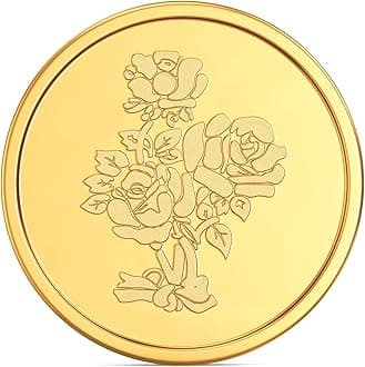 22K (916) Purity Gold Coin | Yellow Color | Round Shape | Flower Design.