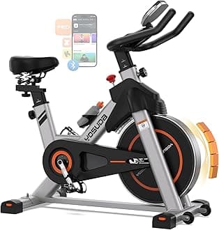 YOSUDA Exercise Bike, Brake Pad Stationary Bike for Home with Exclusive App, Magnetic Indoor Cycling Bike with 350 lb Weight Capacity, Low Noise, Tablet Holder and Fitness Courses for Weight Loss