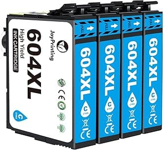 604XL Ink Cartridges Multipack Compatible with 604XL Ink for Expression Home XP 2200 XP 2205 XP 3200 XP 3205 XP 4200 XP 4205 Workforce WF-2910DWF WF-2930DWF WF-2935DWF WF-2950DWF(4 Cyan)