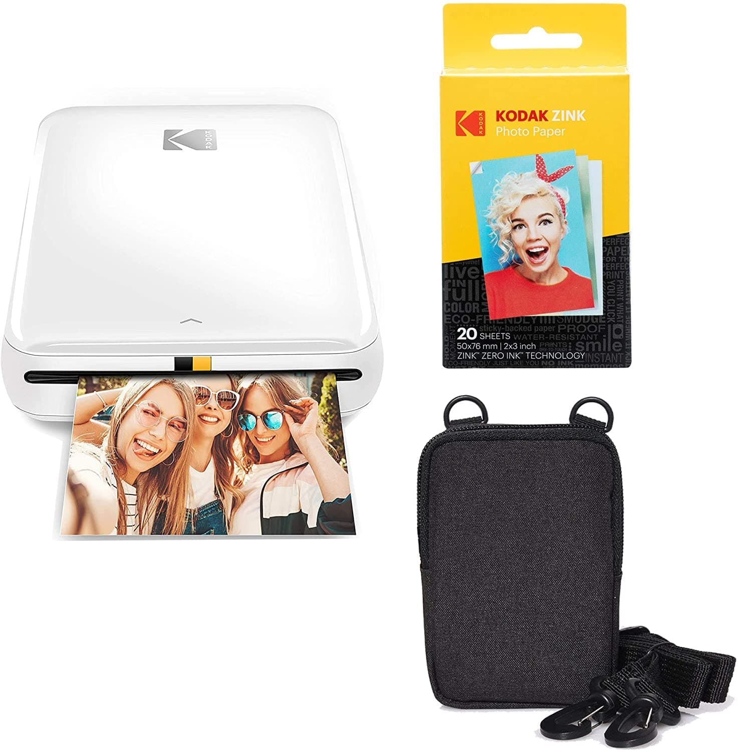 Step Wireless Mobile Photo Mini Printer (White) Go Bundle