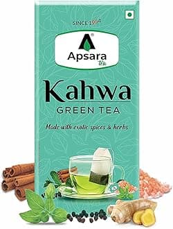 Detoxifying Kahwa Green Tea Bags - 72 Pcs, Spiced Kashmiri Detoxifying Kahwa Green Tea, Natural Body Cleanse & Immunity Booster With Rock Salt, Tulsi, Cardamom, Cinnamon Tea, 180 Grams