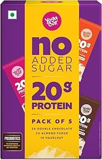 No Added Sugar 20g Protein Bars | High Protein & Energy Bars | Added Probiotics & Whey | 20g Protein & 10g Fibre Nutrition Bars| Pack of 5 x 70g Each | No Preservatives