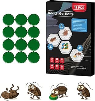 12 Pack Roach Killer Indoor Infestation Roaches Gel Bait Stations, Powerful Cockroach Killer Indoor Home for Roach Infestation, Long-Lasting & Effective Cockroach Gel Bait, Easy to Use & No Mess
