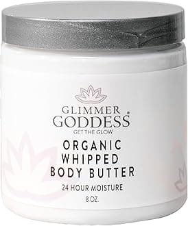 GLIMMER GODDESS Organic Whipped Body Butter (Sandalwood & Vanilla Bean) 8 oz