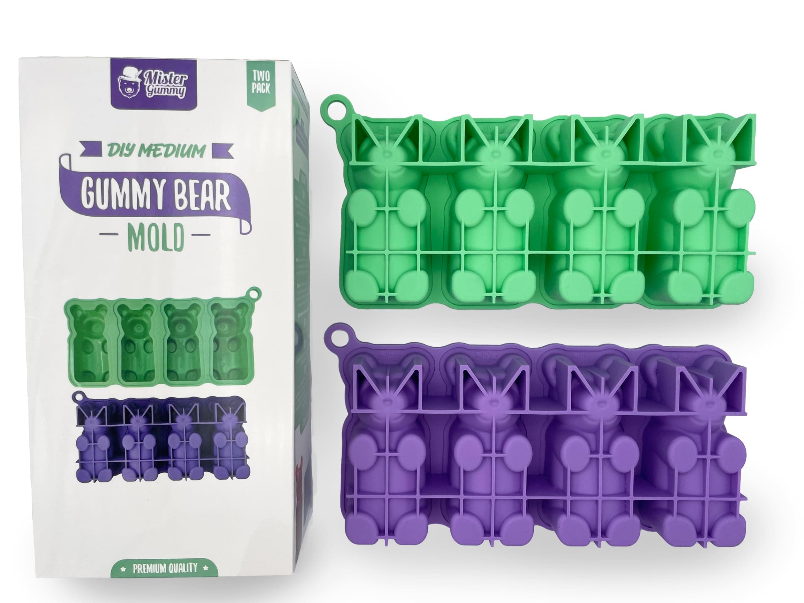 DIY Medium Bear Mold | Make Your Own Medium Sized Bears, Soap, Chocolate, Candles, Bath Bombs, Ice, Decor Bears, Baked Goods, and More! (Two Pack)