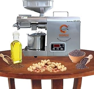 Gorek Technologies Gt-Ot 600 Watts Oil Press/Maker Machine With Simplified Digital Temperature Controller, Silver