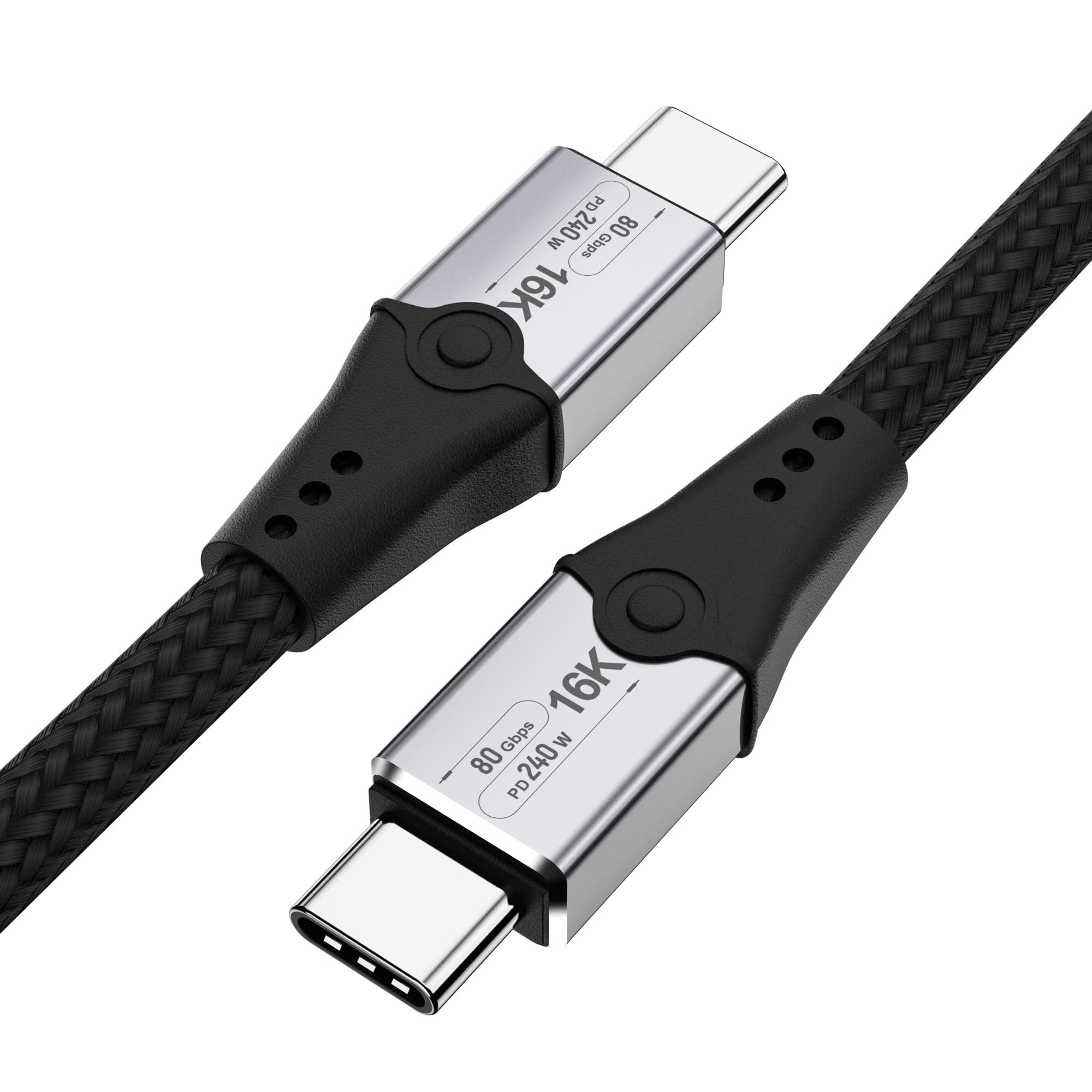 80 Gbps Data Transfer,Short USB 5 Cable 1.65ft/0.5M, Supports 16K/Dual8K HD Display, 240W Charging USB c to USB c Monitor Cable, Compatible with Thunderbolt 5, Thunderbolt 4, USB4