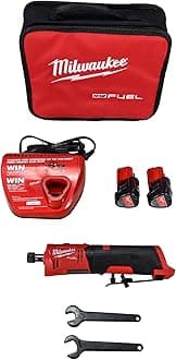 Milwaukee 2486-22 M12 FUEL 12V Straight DieGrinder Kit with (2) 2.0Ah Battery, Charger & Tool Bag