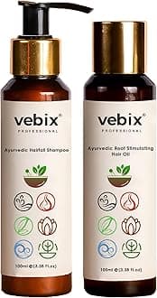 VebixProfessional Customised Regimen HairCare -2 Ayurvedic Product Kit -For Normal/Oily Hair for HairFallControl- AntiHairFall Neem Oil &Lotus AntiHairfall Shampoo - 6.76 Fl.oz(200ml)