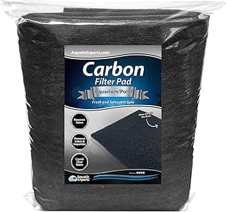 Aquarium Carbon Pad - Activated Carbon Filter Pad - Cut to Fit Carbon Infused Filter Pad for Crystal Clear Fish Tank and Ponds - Carbon Filter Pads for Aquarium - 10.5" x 72"