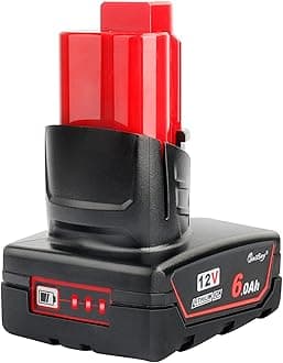 M12 12V 6Ah Replacement Battery for Milwaukee M12 Li-ion Battery 48-11-2411 48-11-2440 48-11-2402 Tools