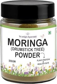 Tri- Origin Ayurveda 100% Pure Moringa Powder 500gm Good for Hair, Skin & Overall Wellness, Rich in Antioxidant Drumstick Leaf Powder