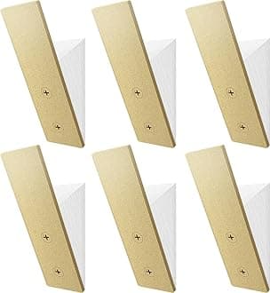 Gold Wall Coat Hat Hanger - Brass Bath Robe Towel Hook - Set of 6 Hooks - Bathroom Decorative Accessories Rack