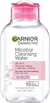 Garnier SkinActive Micellar Cleansing Water, All-in-1 Makeup Remover and Facial Cleanser, For All Skin Types, 3.4 fl oz