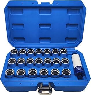 JEUCLEL 21PCS Wheel Locking Nut Key Kit Compatible with VW VAG Volkswagen, Wheel Lock Nut Socket Adapter Set, Wheel Anti-Theft Lug Nut Removal Tool, Anti-Theft Screw Remover