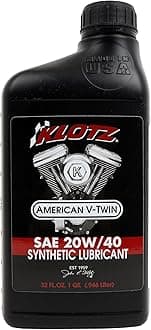 American V-Twin Synthetic Motorcycle Oil Lubricant 20W-40 for Yamaha, Victory, Indian Wet Clutch & Integrated Transmission Engine | KV-2040, 1 Quart