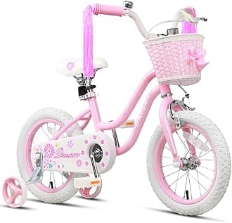 GlercDaisy Girls Bike, 12 14 16 Inch Kids Bike for Ages 2-7 Years Old Children, Princess Style Kids Bicycle with Training Wheels & Basket & Streamers, Multiple Colors