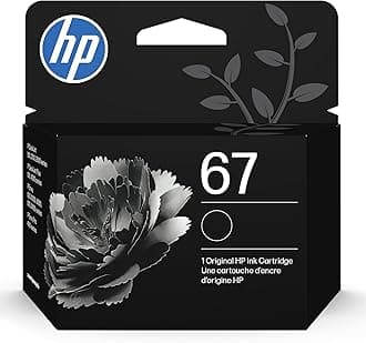 67 Black Ink Cartridge for HP Printers | Works with DeskJet 1255, 2700, 4100 and ENVY 6000, 6400 Series, Eligible for Instant Ink, 3YM56AN