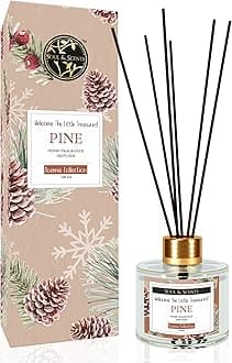 Soul & Scents 120ml Pine Reed Diffuser Set | Free 6 Fiber Reed Sticks | Stress Relief & Aromatherapy | Long-Lasting, Smoke-Free Air Freshener for Home, Bedroom & Office | Ideal for Gifting
