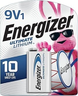 Energizer Ultimate Lithium 9V Batteries (1 Pack), Lithium 9 Volt Batteries