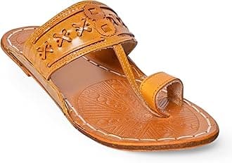 Royal Khwaab Men's Daily/Casual/Ethnicwear Slip-on Brown Color Flat Handmade Kolhapuri Chappal (Brown