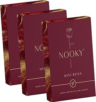 NOOKY MINI BITES for Men and Women | Premium Mood-Uplifting Dark Chocolate and FREE Saucy Scratch Card | Vegan & Gluten-Free Delight (Set of 3)