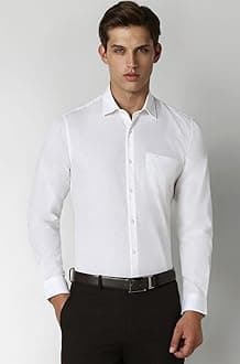 Peter England Men's Cotton Slim Fit Ditsy Printed Full Sleeve Shirt