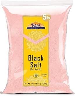Rani Black Salt Powder (Kala Namak) Mineral 80oz (5lbs) 2.27kg Bulk ~ Unrefined, Pure and Natural | Vegan | Gluten Friendly | NON-GMO | Kosher | Indian Origin | Perfect for Tofu Scramble