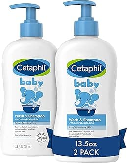 Baby Wash & Shampoo, 13.5oz Pack of 2, Hypoallergenic, Gentle Enough for Everyday Use, Soap Free