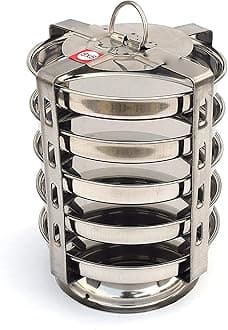 BLeaf Stainless Steel-5 Plate Thatte Idli Stand/Dhokla Maker (5 Plate, 5 Idli)