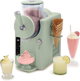 - Frost Ice Cream Maker & Slushie Machine, Soft Serve, Sorbet, Margaritas, Milkshakes, Frozen Yogurt, No Pre-Freezing, Ready in 15 Mins, 6 Modes, 7 Textures, Self-Cleaning, Family Size, Green