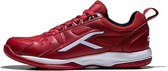 Hundred Unisex-Child Raze Badminton Shoes (Non Marking) | Also Perfect for Squash, Table Tennis, Volleyball, Basketball & Indoor Sports | Lightweight & Durable | (Red::White::Black, 2Uk)