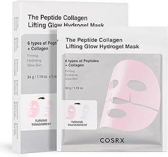 COSRX The Peptide, Collagen, Hydrogel Pack, Mask Pack, Pack of 3, Nutrition, Moisture, Elasticity, Radiant, Lift Up, Lifting, Collagen Mask, Gel Mask, Human Application Tested, Cosuar X, Essence, Skin