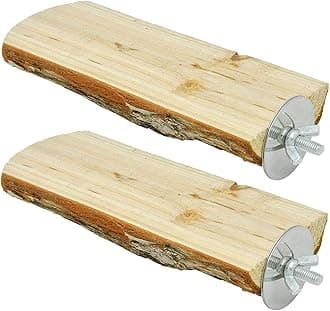 Niteangel Parrot Cage Perch, Wooden Platform for Birds (2 Packs)