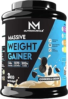 Massive Weight Gainer - 3 Kgs - Cookies and Cream Flavour - Contains Complex Carbohydrates for Healthy Weight Gain