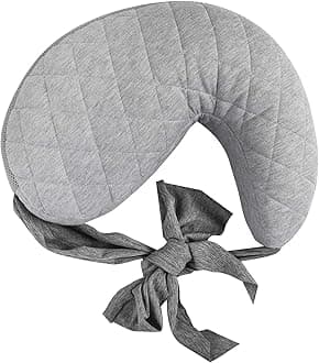 Boppy Anywhere Support Nursing Pillow, Soft Gray Heathered with Stretch Belt that Stores Small, Breastfeeding and Bottle-feeding Support at Home and for Travel, Plus Sized to Petite, Machine Washable