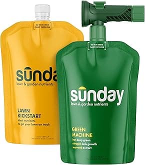 Sunday Lawn Kickstart + Green Machine Liquid Fertilizer - Lawn Fertilizer for Lush Growth - Includes Sprayer Attachment for Easy Application in 15 Minutes or Less - Covers Up to 5,000 Sq Ft Each