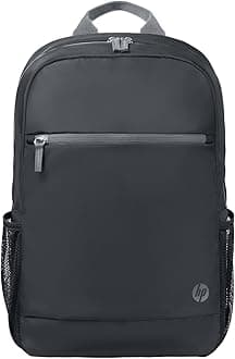 HP 15.6 Inch Laptop Backpack - Water Resistant, Padded Laptop Compartment, 20% Recycled Plastic, Lots of Storage Space, Comfortable Shoulder Straps, Black/Grey
