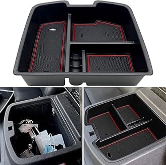 fit for Center Console Organizer Tray 2007-2014 GMC Sierra Chevy Silverado Tahoe Yukon Suburban - GM Vehicles Accessories Replaces 19166288 (Red)