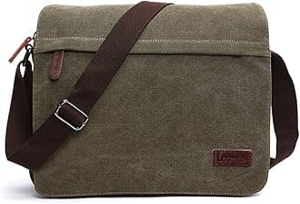 Men's Messenger Bag, Canvas Shoulder Bags, 13.3" Laptop Bags for Work and School,Cross-Body Bags.