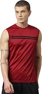 ATICX Men's Polyester Sports Sleeveless T Shirt - Gym Vest, Workout Sando, Training Tank Top, Cut Sleeves Quick Dry Tee for Running, Swimming, Badminton, Fitness & Sports