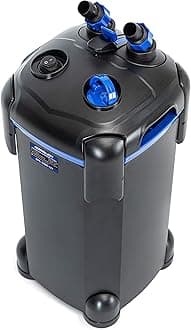 AMOSIJOY 528GPH Ultra-Quiet Canister Filter, 2-Stage External Aquarium Filter with Free Media for Large Fish Tanks and Aquariums