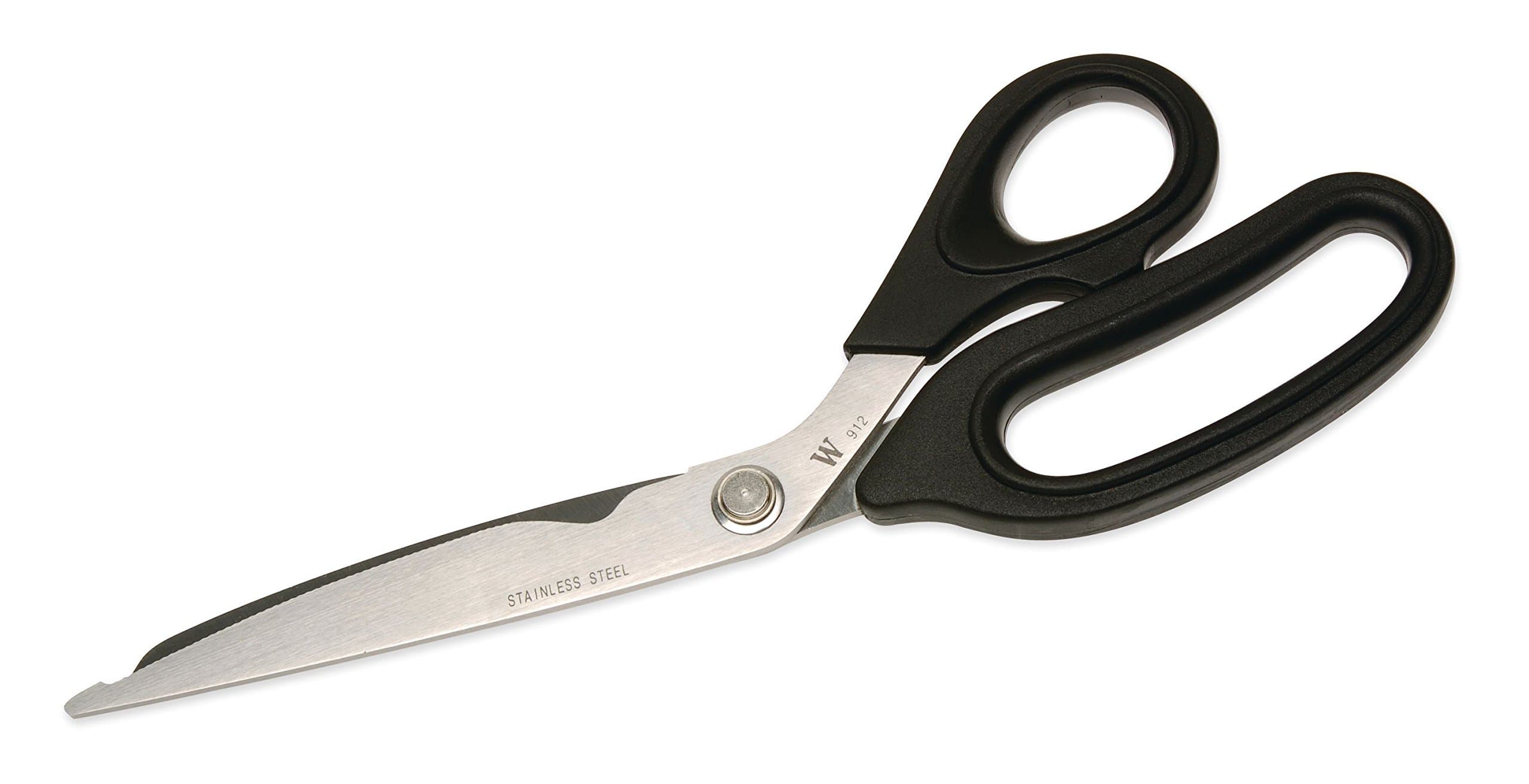 Crescent 10" Shop Shears - Sharp Industrial Scissors for Wire, Cable, Rope, Twine, Paper, Cardboard & Fabric Cutting, Tailoring - Professional Utility Hand Tool - W912
