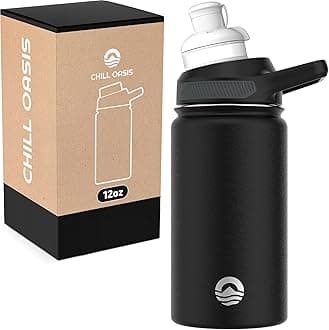 - Water Bottle | Compatible With Popular Flavor Cartridges | BPA Free, Leak Proof, Double-Walled Vacuum Insulated Stainless Steel, and Dishwasher Safe | Cold for 24 Hours (Black, 12oz)