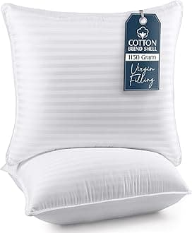 Utopia Bedding Premium Pillows, Hotel Quality Pillows, Luxury Bed Pillow for Back, Stomach or Side Sleepers (2, White, European)