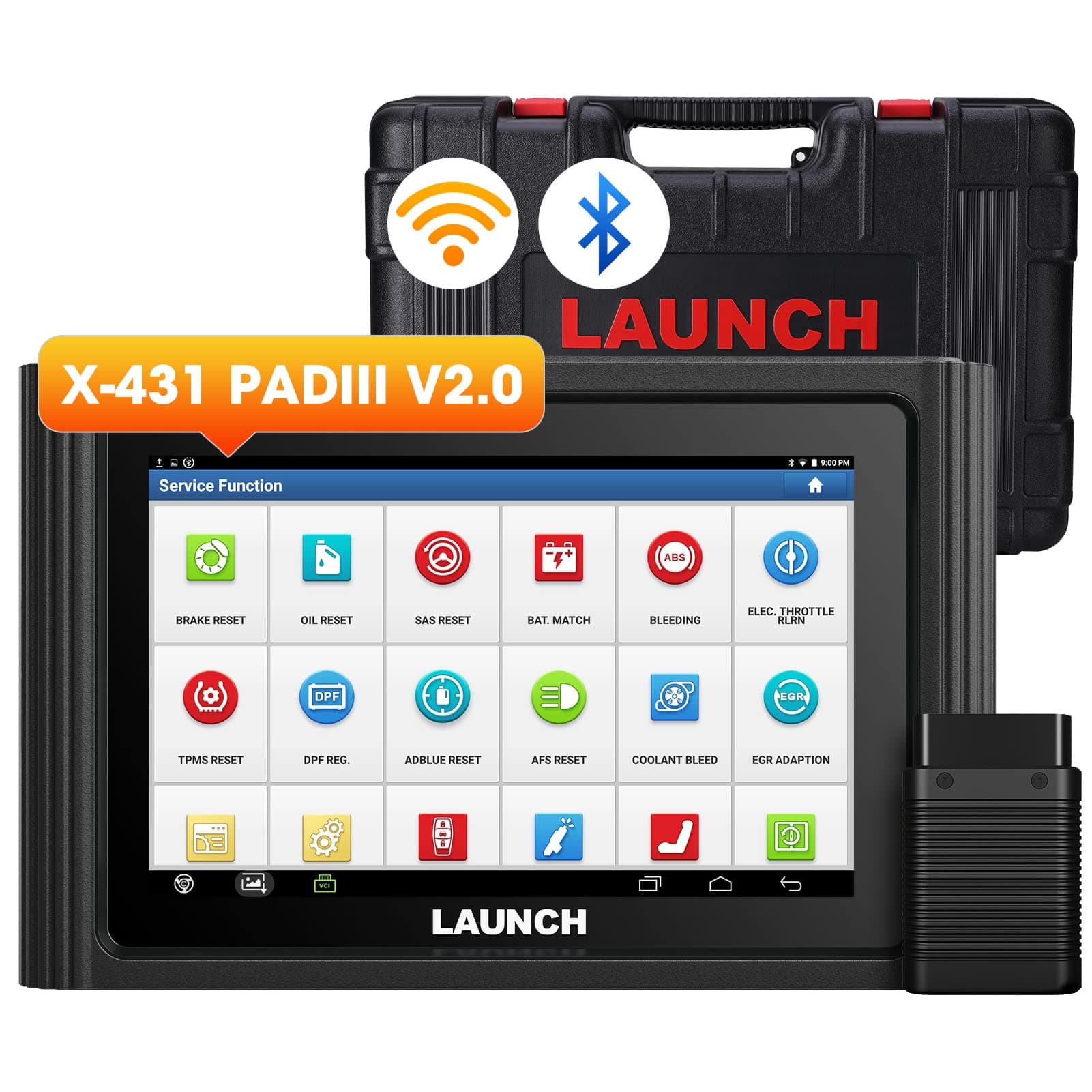 LAUNCH X431 PADIII ECU Programming Scan Tool 2024 Global Ver. (Upgraded of X431 V+, X431 PROS V4.0) 50+ Reset ECU Coding Variant Coding OE-Level Bi-Directional All System Diagnostic Tool, Free Update
