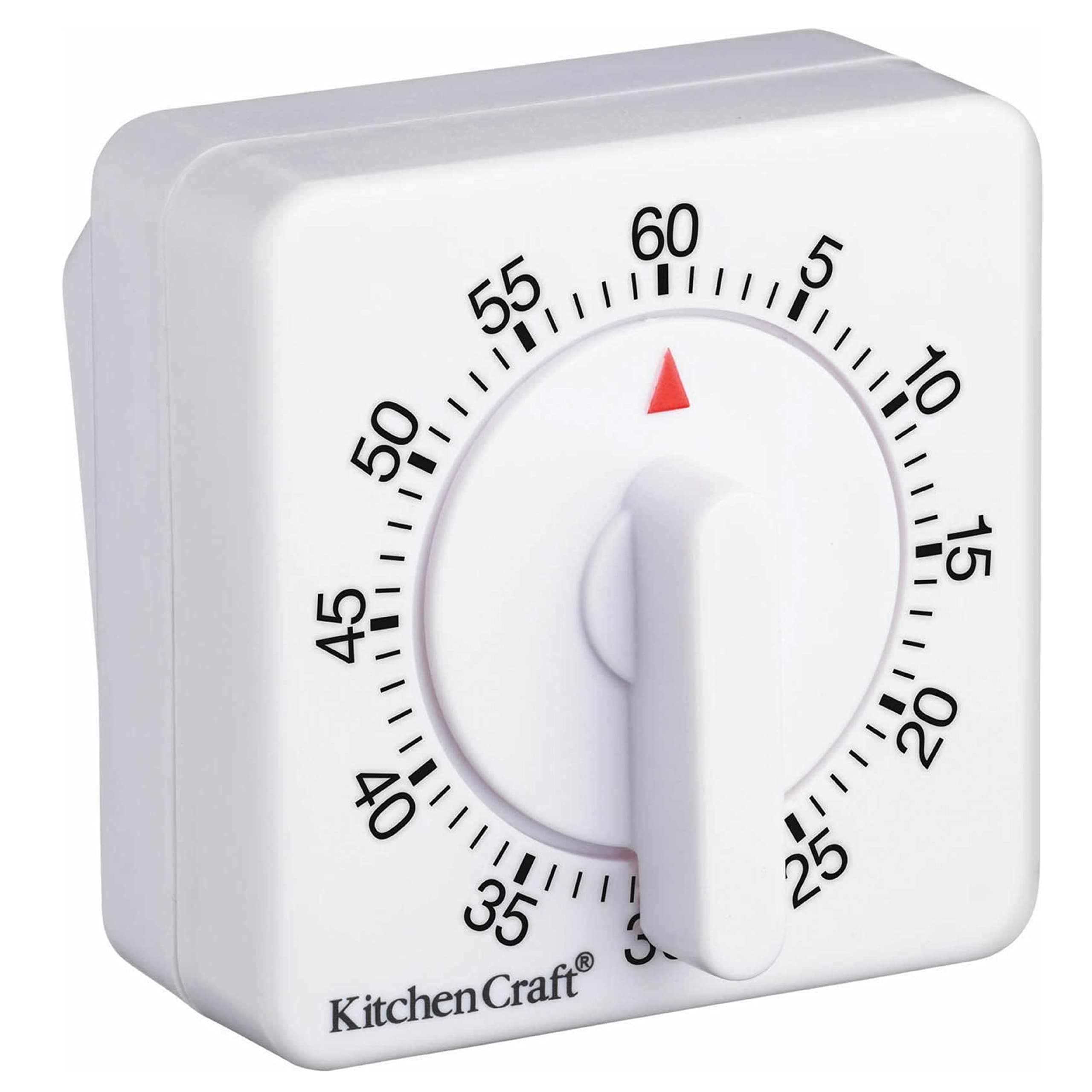 KitchenCraft Wind Up Kitchen Timer, 6 minutes, White