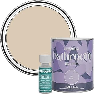 Rust-Oleum Beige Water-Resistant Bathroom Tile Paint in Matt Finish - Warm Clay 750ml